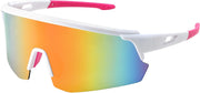 White Frame & Orange Mirror Lens / 70 Millimeters | B0CSDD826N | FEISEDY Cycling Sunglasses for Men Women, Sports Glasses for Youth Running Baseball Shades UV400 Protection B0108