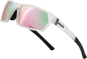 Transparent Frame & Pink Mirror Lens / 60 Millimeters | B0CWTVGSZQ | FEISEDY Polarized Sports Sunglasses for Men Women Youth Baseball Cycling Running Glasses UV400 Protection B0135