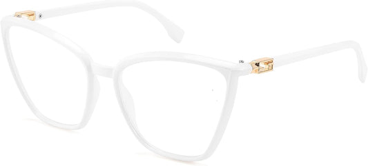 004 White Frame / 58 Millimeters | B0BPXHDHQN | FEISEDY Cat Eye Blue Light Blocking Glasses for Women Computer glasses Fashion Cateye Eyewear B2977