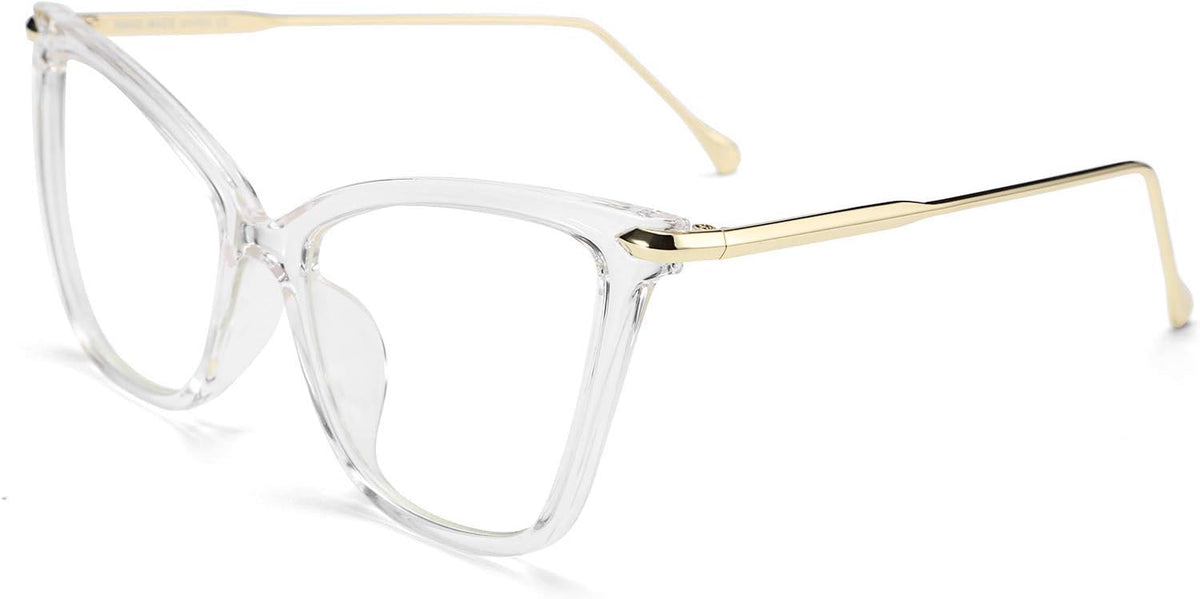Clear / 53 Millimeters | B07KNN898Y | FEISEDY Oversized Cat Eye Glasses Frame with Clear Lenses Eyewear for Women B2460