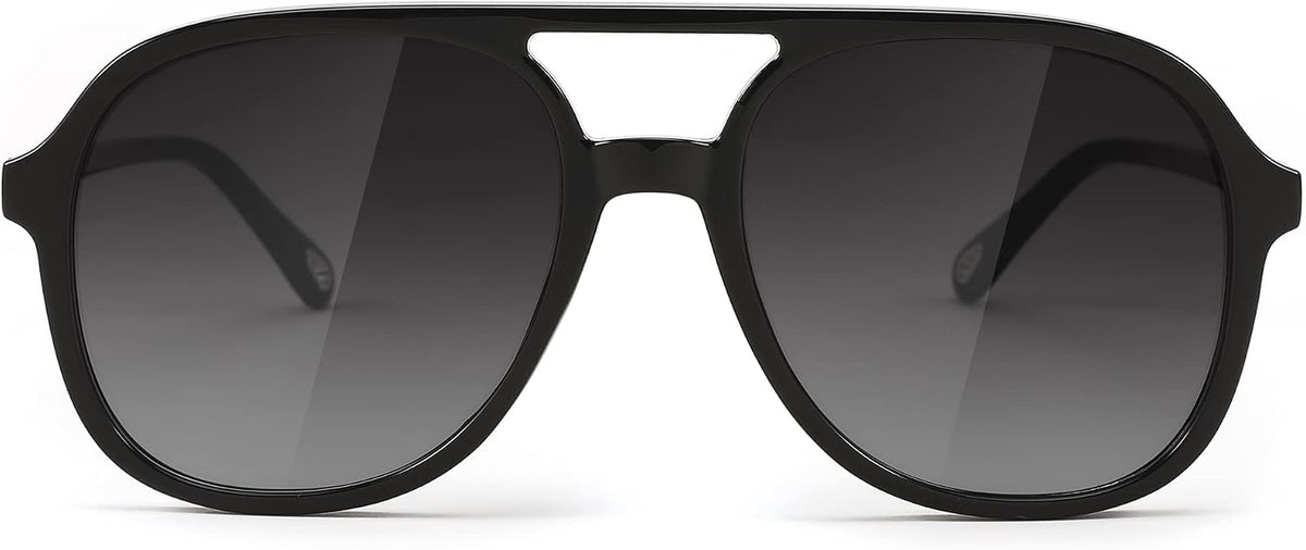 001 Black - Gradient Grey / 56 Millimeters | B0C27S1P7F | FEISEDY Retro Aviator Sunglasses Women Men Classic Square Shades Trendy Sun Glasses UV400 Protection B2394