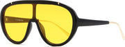 Yellow / 65 Millimeters | B0FX4CPHXH | FEISEDY Retro Oversized Sunglasses Women Men One Piece Frame B2580