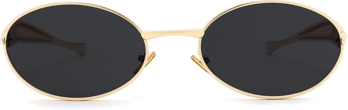 ÉÌƷͼƬ 58 | B0FH4FH8VH | FEISEDY Retro Oval Sunglasses Women Men - Gold Metal Chunky Frame, UV400 for Driving & Daily Wear B0312