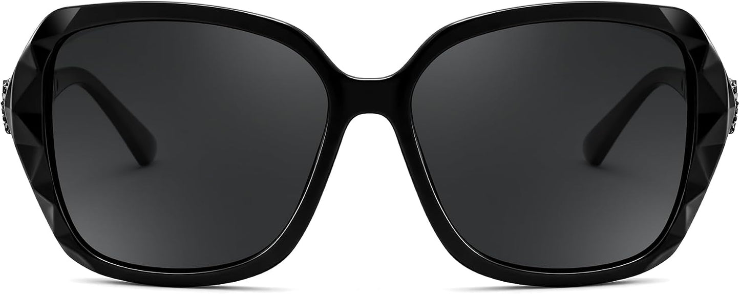 商品图片 66 | B079GT4RXH | FEISEDY Polarized Women Square Sunglasses Sparkling Composite Shiny Frame B2289