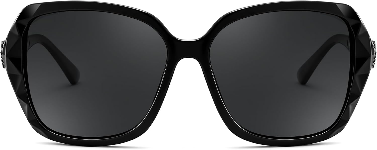商品图片 66 | B079GT4RXH | FEISEDY Polarized Women Square Sunglasses Sparkling Composite Shiny Frame B2289