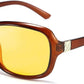 Brown / 60 Millimeters | B081YWZ8KL | FEISEDY Classic Womens Night Glasses Driving Anti Glare Wrap Around Yellow Sunglasses B2548