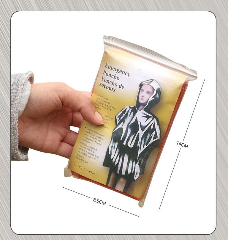 商品图片 6 | B0DWMCJ952 | Heavy - Duty Emergency Poncho with Mylar Liner Waterproof Reflective & Warm for Outdoor Use