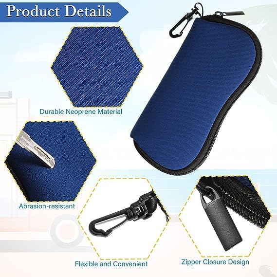 商品图片 3 | B0DQ7JKFM1 | Black Sunglasses Soft Case Ultra Light Polyester Zipper Eyeglass Case for Men Women