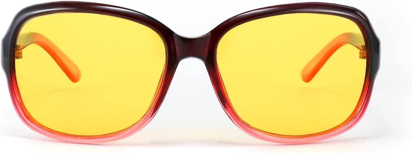 商品图片 79 | B081YY5RM3 | FEISEDY Classic Womens Night Glasses Driving Anti Glare Wrap Around Yellow Sunglasses B2548
