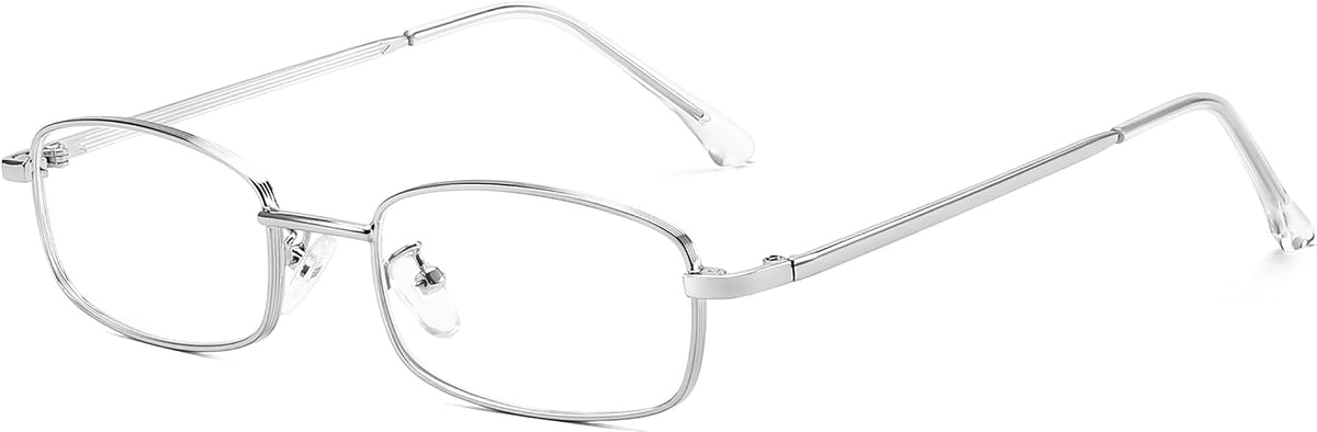 Silver / 50 Millimeters | B0DQ3B5QK9 | FEISEDY Vintage Blue Light Glasses for Women Metal Y2K Rectangle Glasses Gold Silver Fake Nerd Eyewear Frame B0271