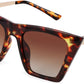 Brown Tortoise/Gradient Tea Lenses / 55 Millimeters | B08R8PBH8L | FEISEDY Vintage Polarized Square Cat Eye Sunglasses Women Trendy Fashion Cateye Polarized Sunglasses B2692