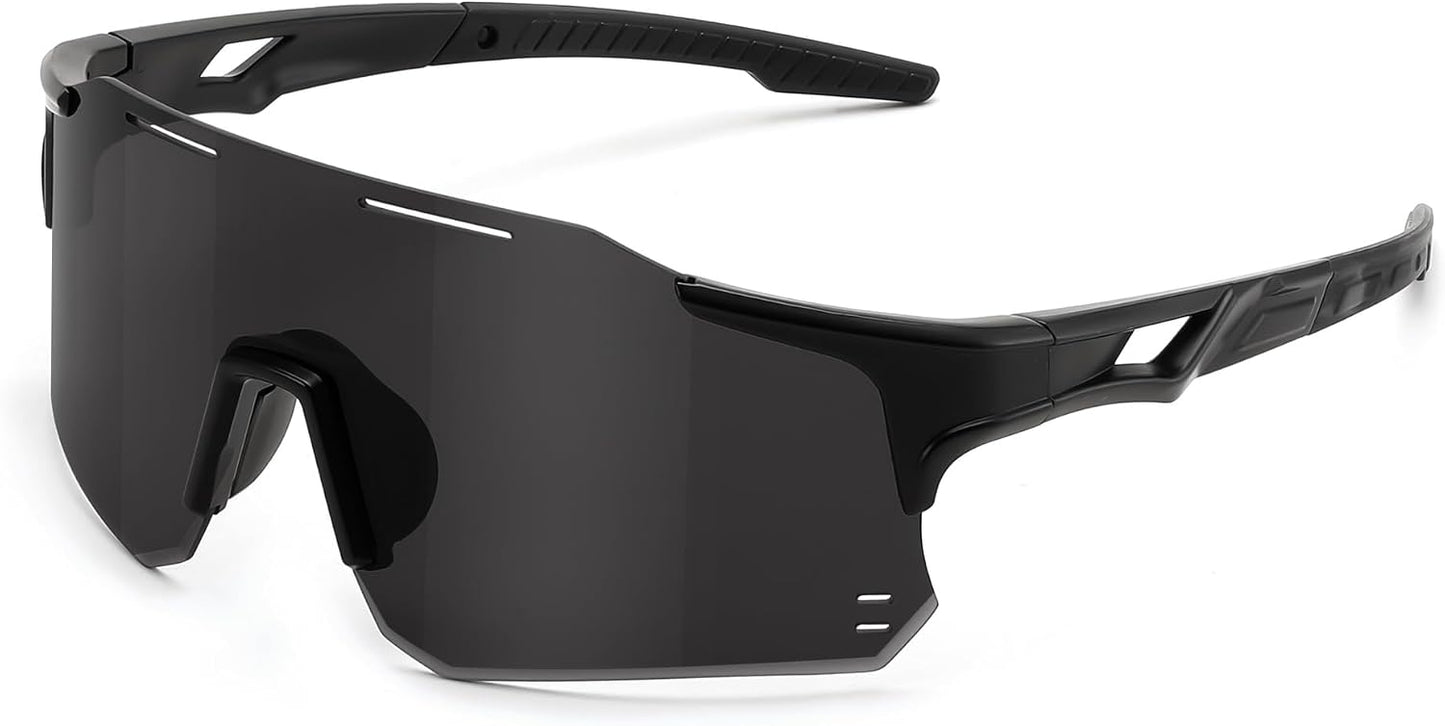 Black Frame Grey Lens / Large | B0DB5PFJ71 | FEISEDY Cycling Glasses Sports Sunglasses for Men Women, Youth Kids Baseball Softball Running Sunglasses B0223