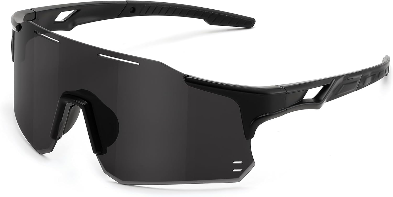 Black Frame Grey Lens / Large | B0DB5PFJ71 | FEISEDY Cycling Glasses Sports Sunglasses for Men Women, Youth Kids Baseball Softball Running Sunglasses B0223