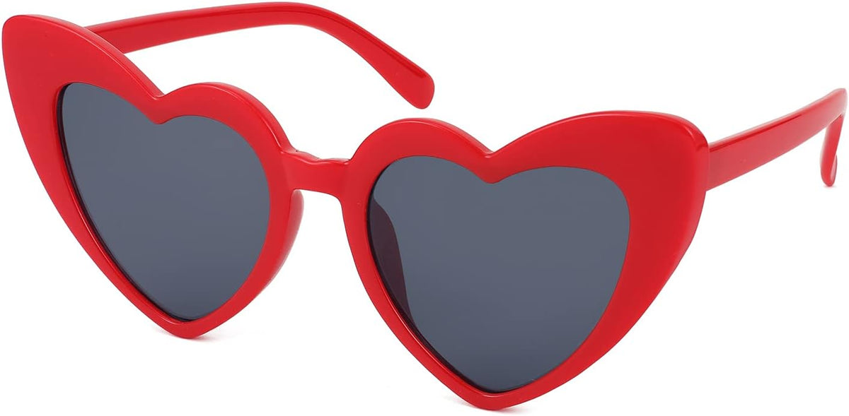 Red / 52 Millimeters | B08K4J65LX | FEISEDY Vintage Heart Shaped Sunglasses Women Stylish Love Eyeglasses B2421-P1