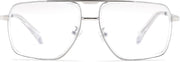 Silver / 53 Millimeters | B0HJH522VL | FEISEDY Metal Blue Light Aviator Glasses for Women Men B0491