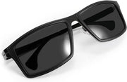Black / 58 Millimeters | B08NWXC3CW | FEISEDY Polarized Sunglasses Rectangular Metal Ultra Lightweight Men's Sunglasses B2704