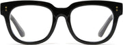 Black Frame / 52 Millimeters | B08MFDK15N | FEISEDY Retro Square Anti Blue Light Blocking Glasses Women Thick Oversized Computer Eyeglasses Double Metal Studs B2689