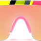 002 Yellow Frame Yellow Mirrored Lens / 56 Millimeters | B07Y1VTRJT | FEISEDY Oversized Mirror Shield Sport 80s Sunglasses Ski Goggles Flat Top One Piece Futuristic Visor Women Men B2522