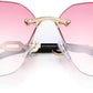 商品图片 35 | B083VRLS2Q | FEISEDY Classic Rimless Sunglasses Women Metal Frame Diamond Cutting Lens Sun Glasses B2567