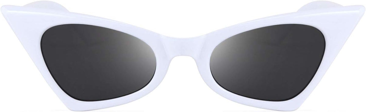 03 White / 47 Millimeters | B08DFR576J | FEISEDY Small Cat Eye Sunglasses Vintage Square Shade Women Eyewear B2291