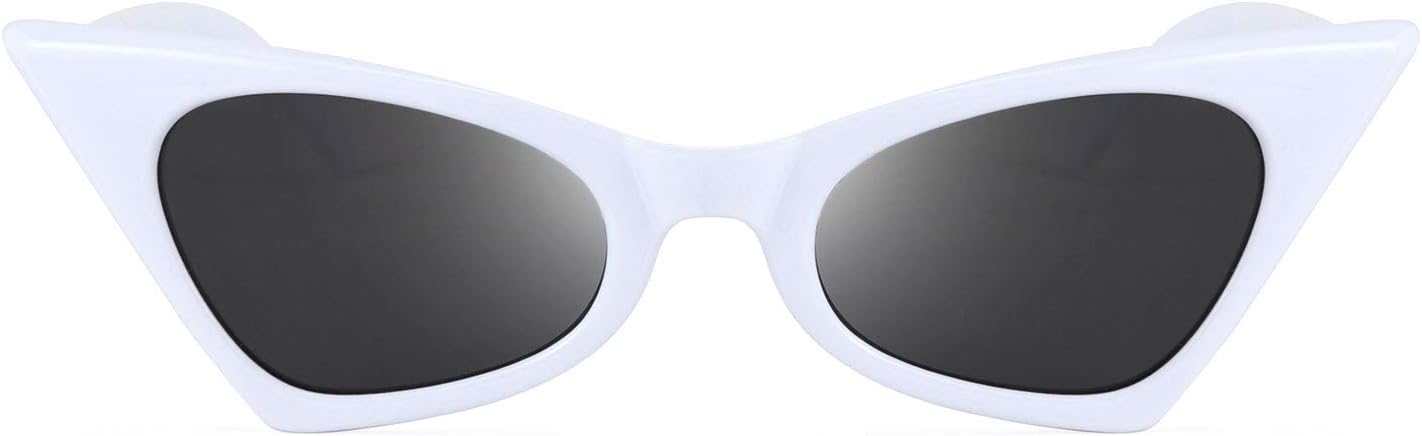 03 White / 47 Millimeters | B08DFR576J | FEISEDY Small Cat Eye Sunglasses Vintage Square Shade Women Eyewear B2291