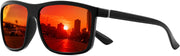 Red / 55 Millimeters | B0GXP65DDJ | FEISEDY Square Polarized Sunglasses For Men Women B0322