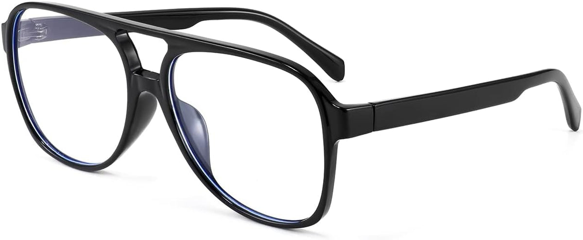 Black Frame / 60 Millimeters | B09WZY1BB7 | FEISEDY 70s Aviator Glasses Frame Blue Light Blocking Glasses Oversized Square Computer Glasses Women Men B2888