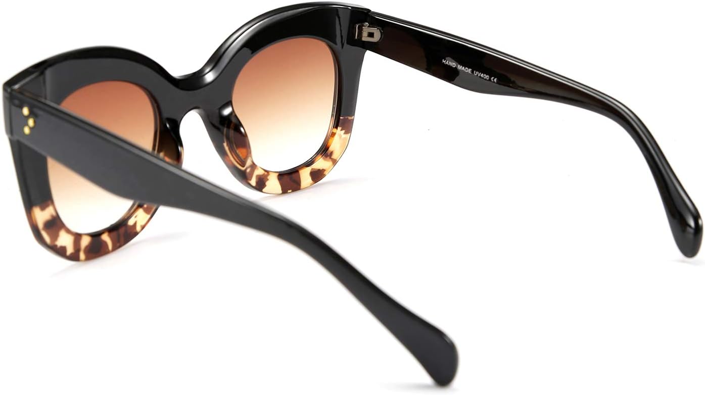 商品图片 15 | B083TZVTXV | FEISEDY Retro Oversized Square Horn Sunglasses Semi Cat Eye Butterfly Glass Big Thick Bold Frame B2572