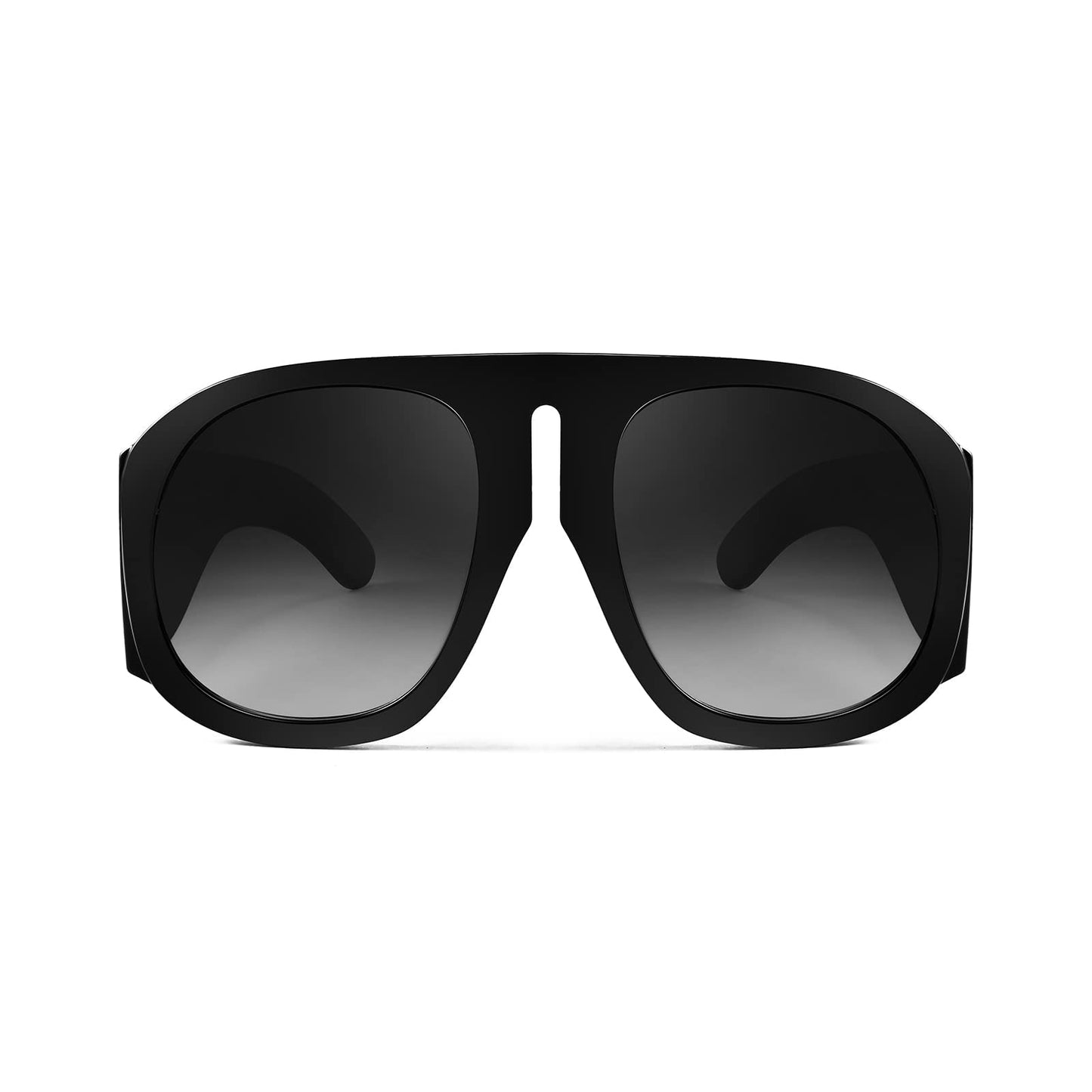 FEISEDY Retro Trendy Avaitor Sunglasses for Women Men Oversized Vintage 70s 80s Sunglasses Flat Top Shield Shades B2745