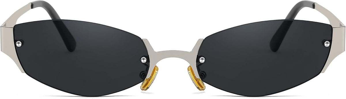 Grey / 54 Millimeters | B0CHYTCP8J | FEISEDY Retro Oval Sunglasses Women Men Y2K Fashion Designer Cosplay Glasses Party Accessories B2376