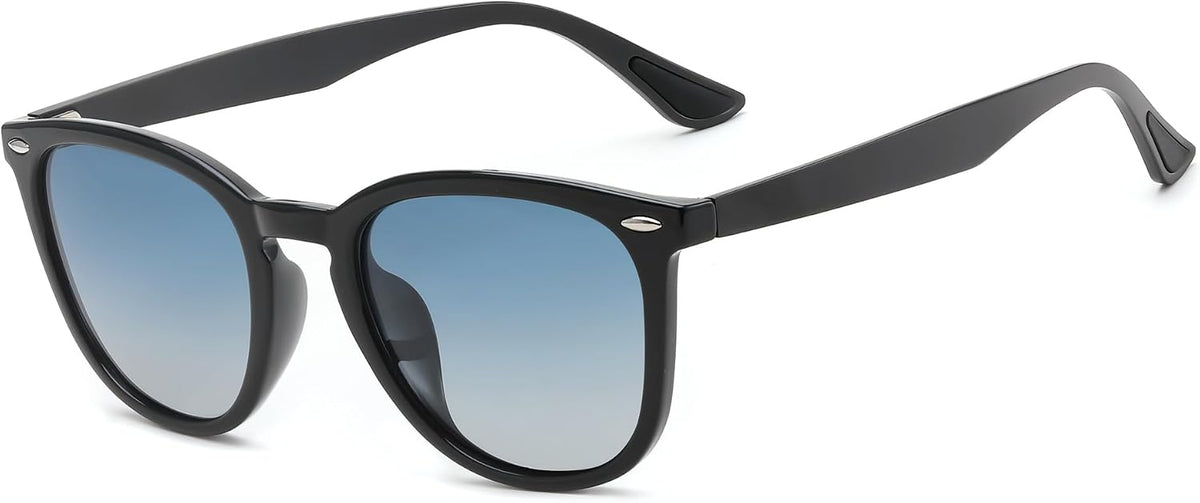 001 Black Frame/Gradient Blue Lens / 52 Millimeters | B0D81DF5TW | FEISEDY Retro Photochromic Classic Polarized Sunglasses for Women Men Trendy Style Vintage Sunnies B1123
