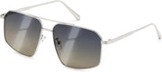Silver Framed and Blue Gray Gradient Yellow Lens / 58 Millimeters | B0DY42WFN3 | FEISEDY Vintage Polarized Aviator Sunglasses Men Women Classic American Gradient Lens UV400 Protection B0273