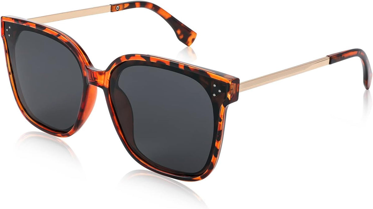 003 Leopard | Grey Lens / 63 Millimeters | B0BB299ZVH | FEISEDY Sunglasses Womens, Oversized Retro Square Polarized Sunglasses, Trendy Shades UV400 B2901