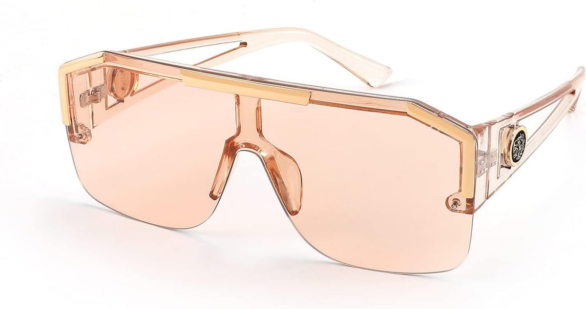 Champagne Pink / 73 Millimeters | B092DKQ1TF | FEISEDY Square Oversized Sunglasses for Men Women Flat Top B2765