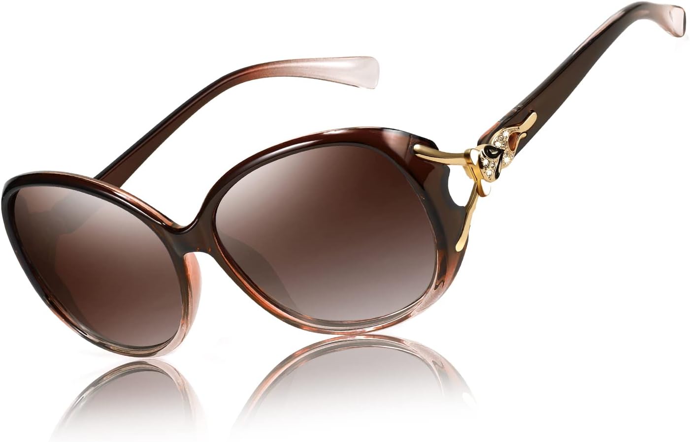 Brown / 58 Millimeters | B08S6RGQD3 | FEISEDY Oversized Polarized Sunglasses Women Men Large Shades B2730