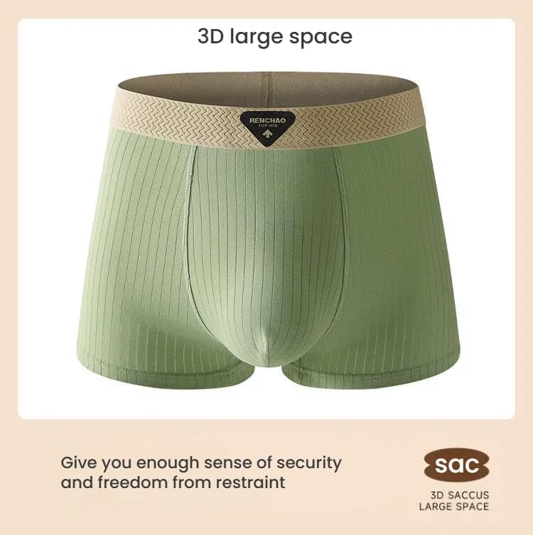 商品图片 5 | B0FV7BP1XT | Mens Underwear Cotton Boxer Shorts - Breathable Soft Comfortable Boxers for Men with Striped Texture