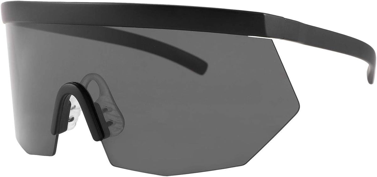 001 / 160 Millimeters | B08R8H82SR | FEISEDY Oversized Flat Top Shield Glasses Mirrored Lens Semi Rimless Style Sun Visors Sunglasses B2727