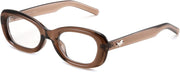Transparent Brown / 50 Millimeters | B0DD6M5F2B | FEISEDY Retro Oval Blue Light Blocking Glasses for Women Nerd Fake Glasses Y2k Small Eyewear Frame B0229