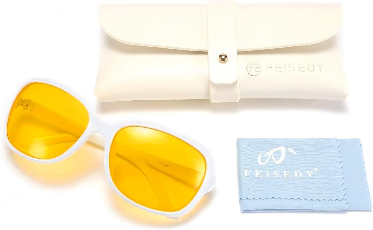 商品图片 28 | B081YY5RM3 | FEISEDY Classic Womens Night Glasses Driving Anti Glare Wrap Around Yellow Sunglasses B2548