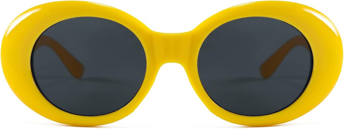 ÉÌƷͼƬ 14 | B074H8KFSZ | FEISEDY Sunglasses White Oval Clout Goggles for Women Men Retro Round Trendy Rimmed Clueless Costume Frame B2253