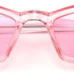 Transparent Pink / Pink Lens / 53 Millimeters | B079KZJYCX | FEISEDY Small Cat Eye Sunglasses Vintage Square Shade Women Eyewear B2291