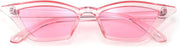 Transparent Pink / Pink Lens / 53 Millimeters | B079KZJYCX | FEISEDY Small Cat Eye Sunglasses Vintage Square Shade Women Eyewear B2291