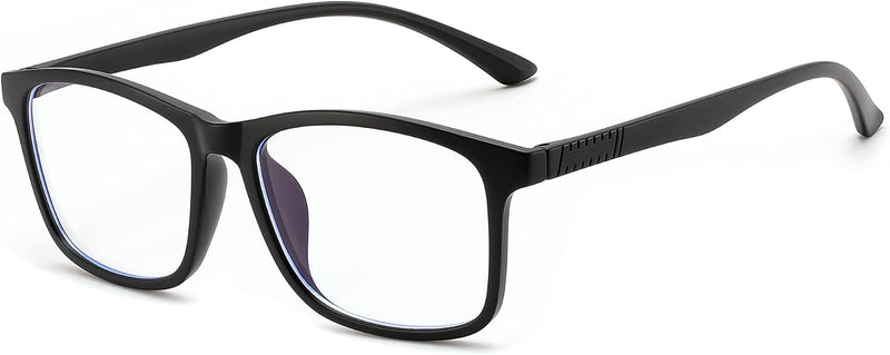 Black Frame-clear Lens / 55 Millimeters | B0HCNL56J9 | FEISEDY Classic Blue Light Blocking Glasses for Woman Men B0488