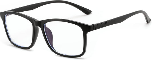 Black Frame-clear Lens / 55 Millimeters | B0HCNL56J9 | FEISEDY Classic Blue Light Blocking Glasses for Woman Men B0488