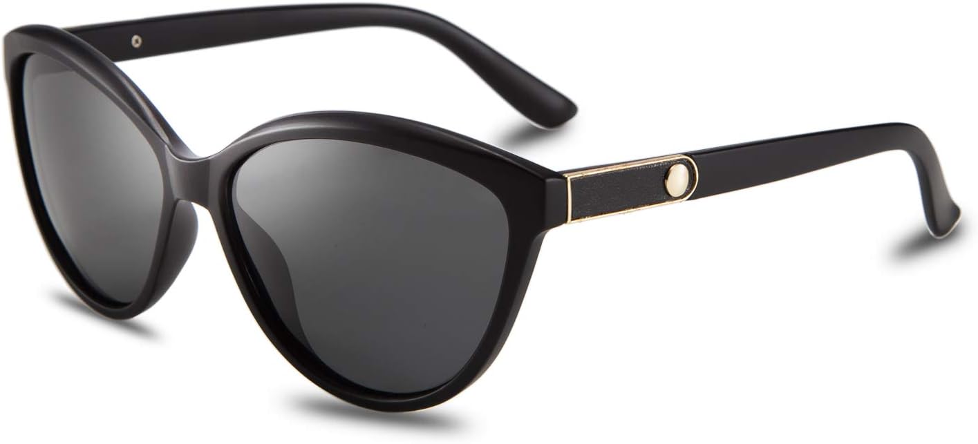 Matt Black / 58 Millimeters | B07VC17YWS | FEISEDY Classic Cateye Polarized Sunglasses for Women 100% UV Protection B2512