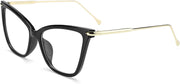 Black / 53 Millimeters | B07KK3P4KT | FEISEDY Oversized Cat Eye Glasses Frame with Clear Lenses Eyewear for Women B2460