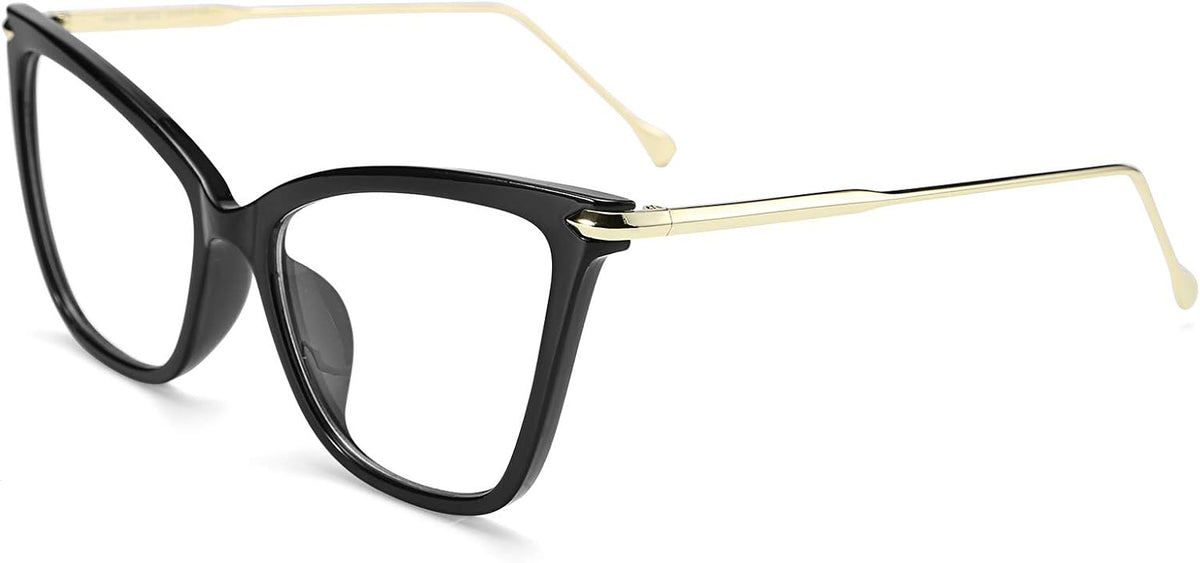 Black / 53 Millimeters | B07KK3P4KT | FEISEDY Oversized Cat Eye Glasses Frame with Clear Lenses Eyewear for Women B2460