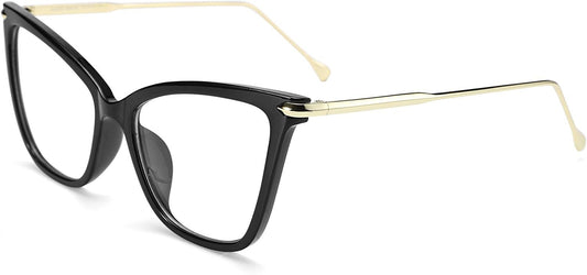 Black / 53 Millimeters | B07KK3P4KT | FEISEDY Oversized Cat Eye Glasses Frame with Clear Lenses Eyewear for Women B2460