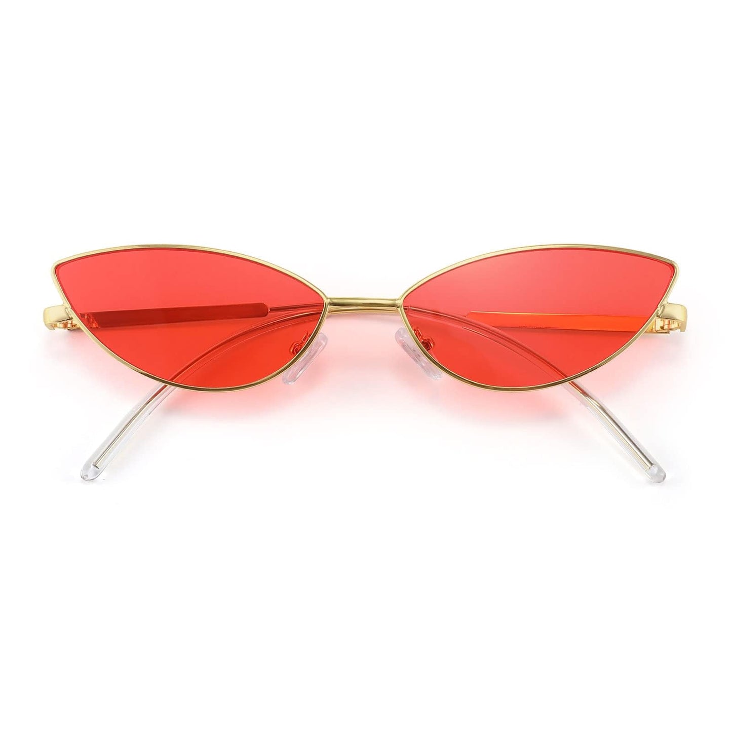 FEISEDY Y2K Sunglasses for women Men Fashion Cateye Designer B2298 | Light Tinted Lens, Retro 2000s Small Petals Shape Shades