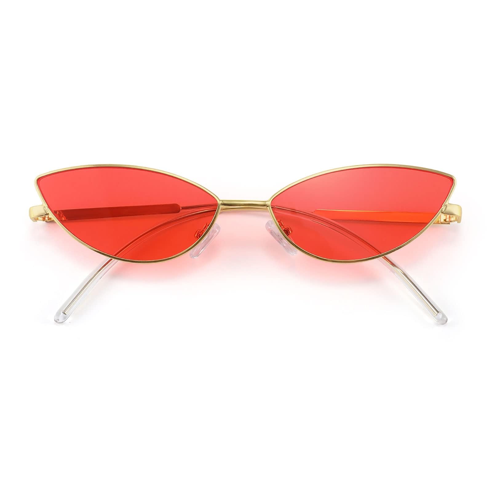 FEISEDY Y2K Sunglasses for women Men Fashion Cateye Designer B2298 | Light Tinted Lens, Retro 2000s Small Petals Shape Shades